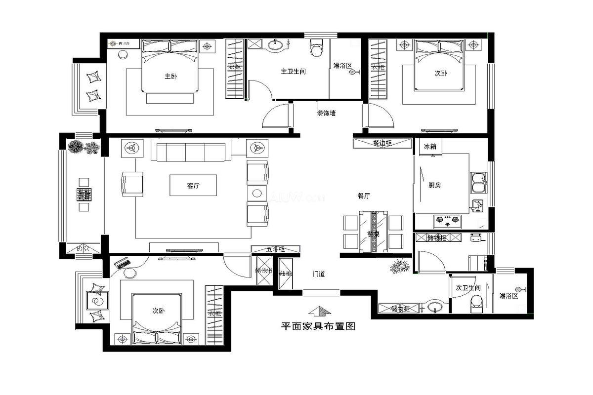 70兩房一廳裝修效果圖，70平兩室一廳裝修圖